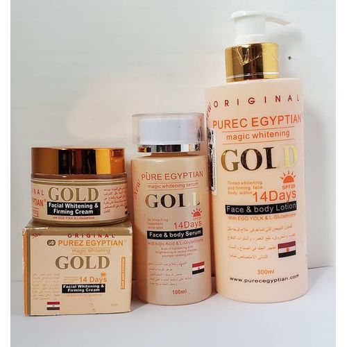 Purec Egyptian Magic Whitening Gold SET Lotion Face Cream Serum